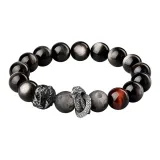 [Chinese Zodiac Dragon]Silver Sheen Obsidian Beaded Bracelet