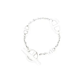 HERMES 925 Sterling Silver Bracelets Women's White