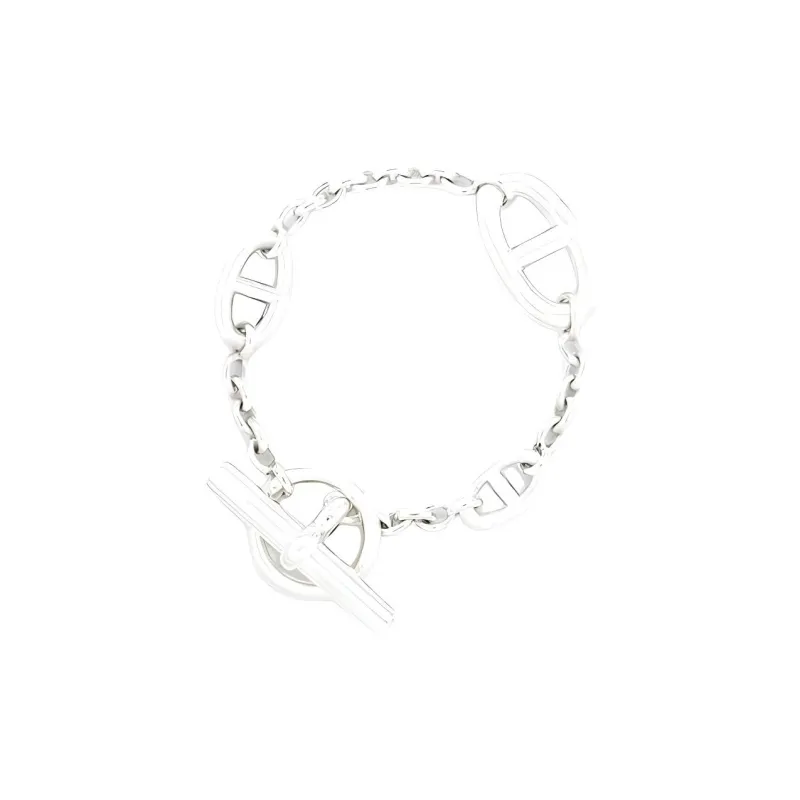 HERMES 925 Sterling Silver Bracelets Women's White-0