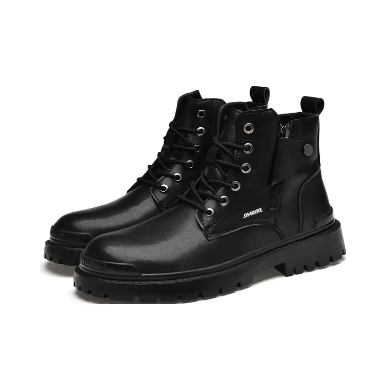King Jinmai Ankle Length Martin Boot Men's Black-2