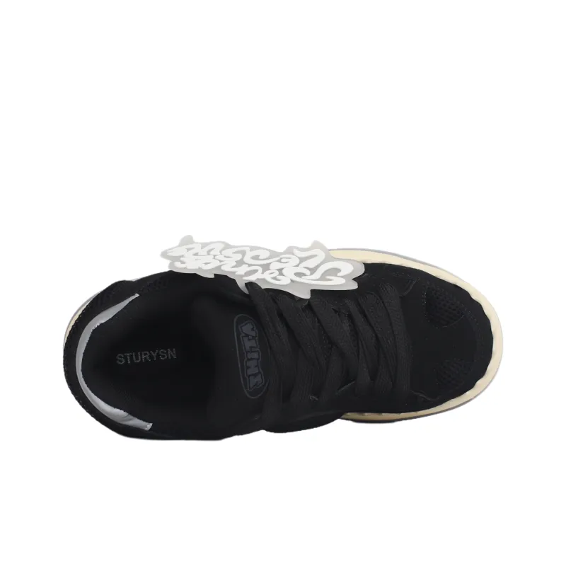 PAIN OR PLEASURE Low Top Kids' Skateboarding Shoes Black Teenagers-2