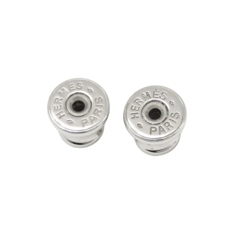 HERMES Metal, Enamel Earrings Women's Pink-2
