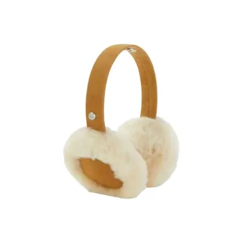 UGG Leather, Polyester Earmuffs Unisex Brown