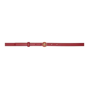 VERSACE Calfskin Leather Belts Women's Red Width 1.3CM