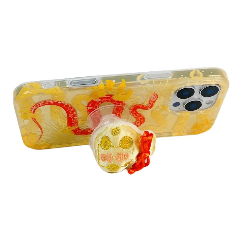 Wei Xin Acrylic Material Snake Year Charm Stand Phone Cases Compatible With IPhone 16/15 Pro Max/Apple 13/14 Pro/Max-11