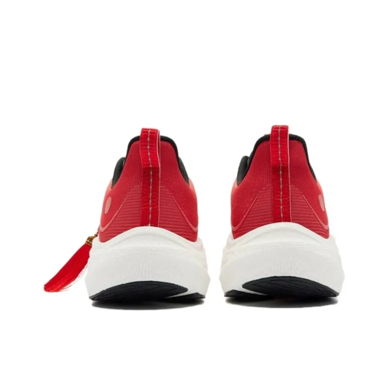 QIAODAN Non slip Wear resistant Shock Absorption Low Top Long Distance Running Running Shoes Women's White Red-2