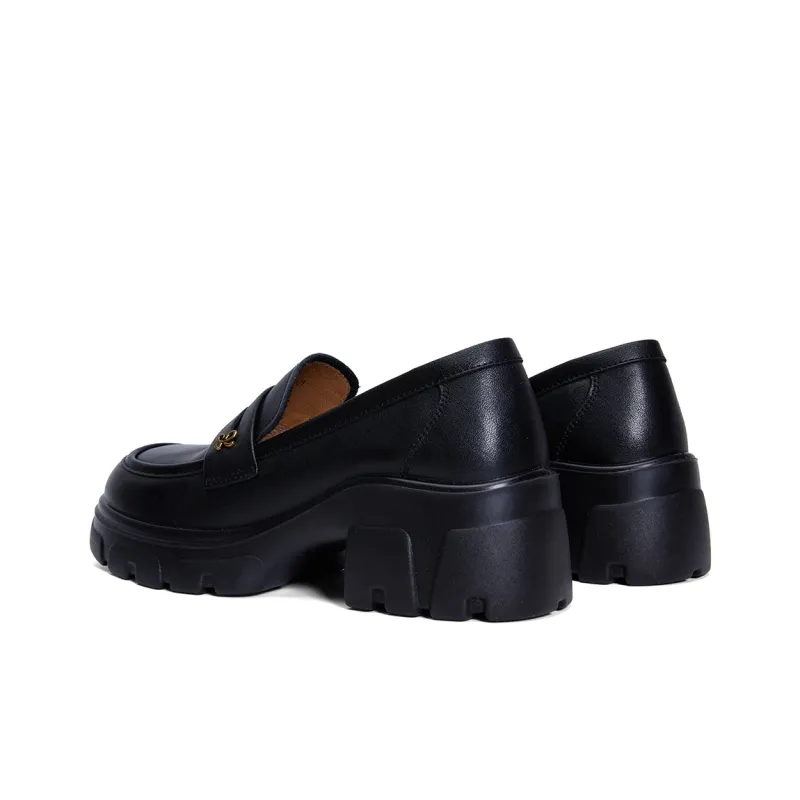 PT'SON Loafers Women's Black, White-7