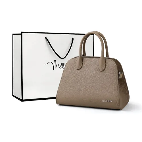 MILLIE'S Cow Leather Handbag, Shoulder Bag, Crossbody Bag, Tote Regular Women's Khaki/Black