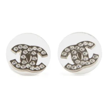 CHANEL 2010s Interlocking Cc Stud Earrings