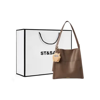 ST&SAT Synthetic Leather Handbag Shoulder Bag Regular Women's Coffee/Light Brown/Black/Light Gray