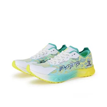 PZPF Cushioned Wear Resistant Breathable Low Top Full Length Genuine Carbon Plate Running Shoes Unisex Yellow Green