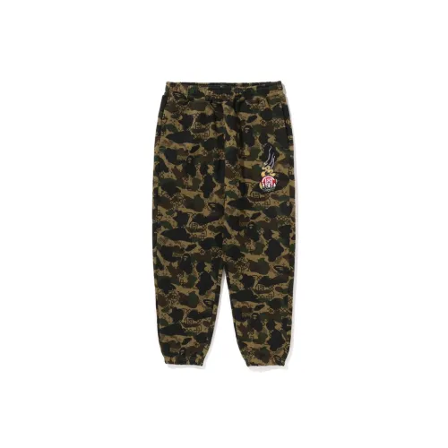A BATHING APE X Clot Camo Logo Sweat Pants