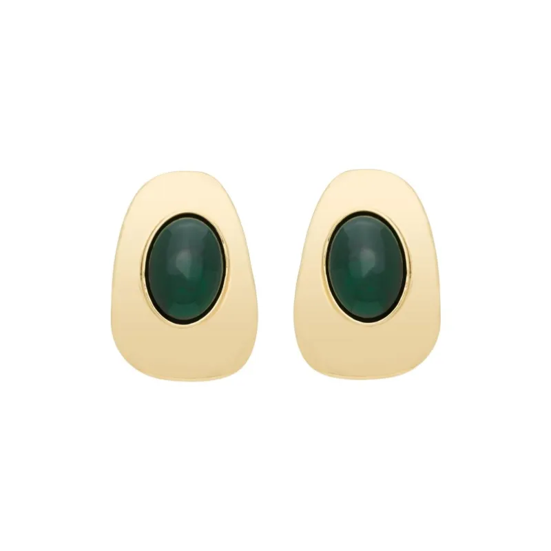 SAINT LAURENT Resin Metal Gemstone Earrings Women's Green-0