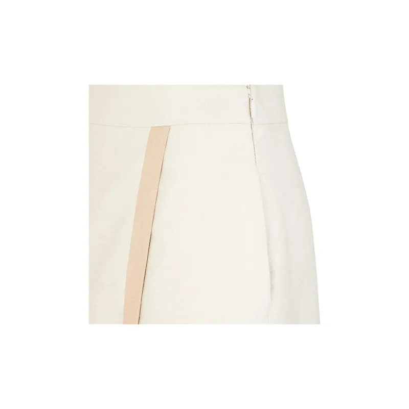 FENDI High Waist Satin Trim Mini Skirt-4