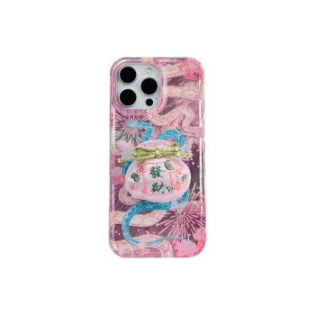 Wei Xin Acrylic Material Snake Year Charm Stand Phone Cases Compatible With IPhone 16/15 Pro Max/Apple 13/14 Pro/Max