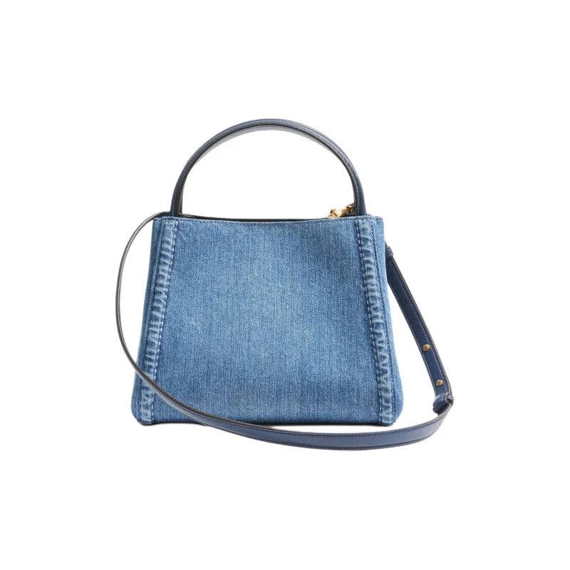 Valentino GARAVANI Denim One Shoulder Handbags Medium Size Women's Blue-3