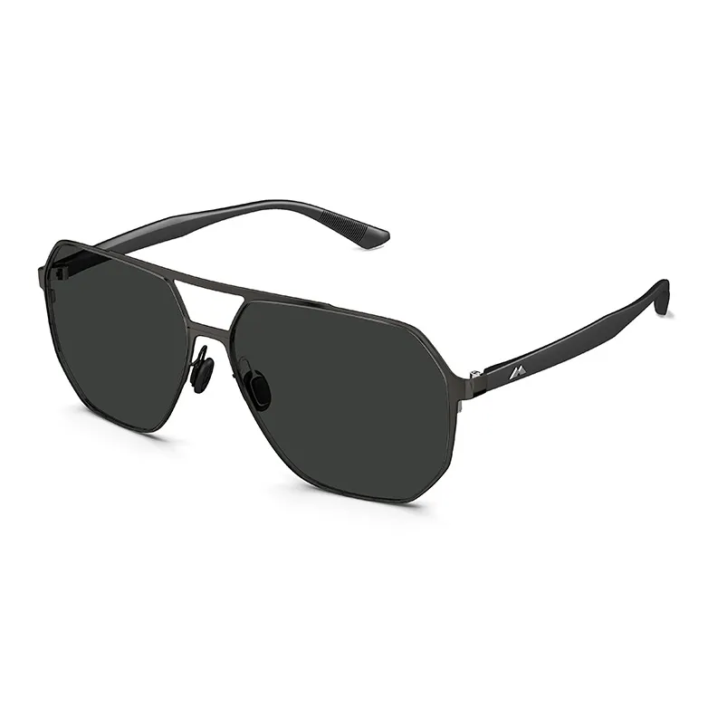 MOLSION TR/Memory Plastic Stainless Steel Aviator Sunglasses Men's Black-0