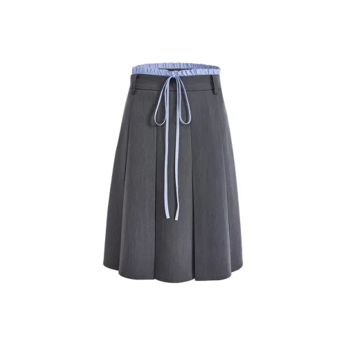 KUOSE Casual Long Skirt Women's Gray