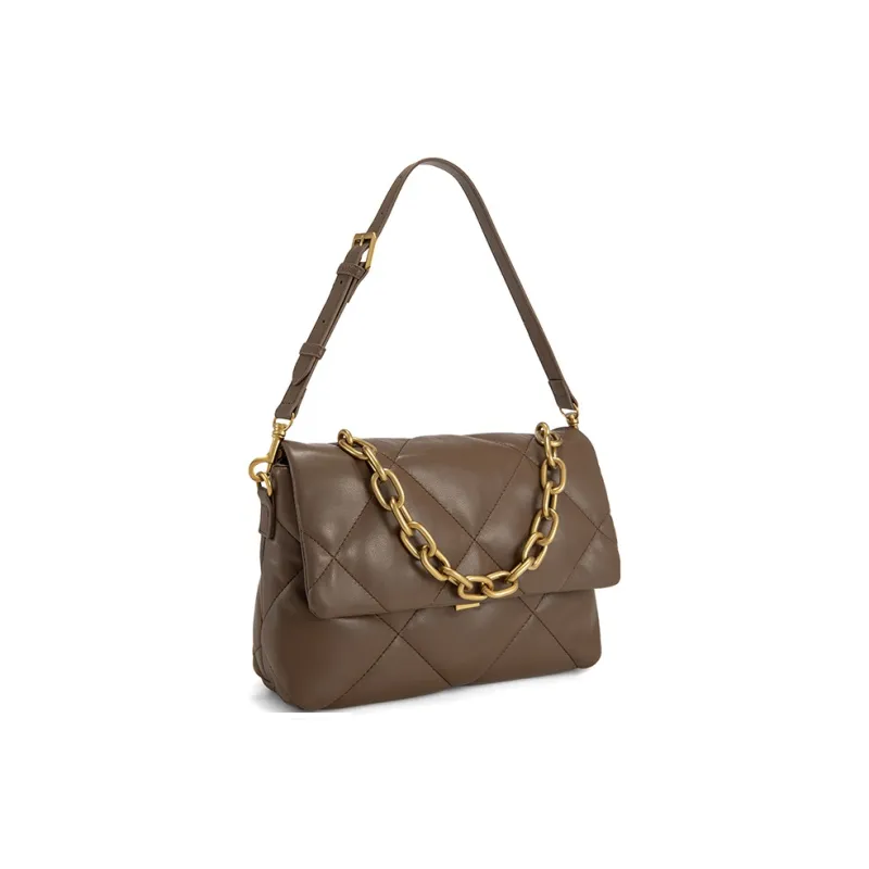 CLEVER& KETCH PU Shoulder Bag Shoulder Bag Medium Size Women's Coffee/Black/Ecru-1