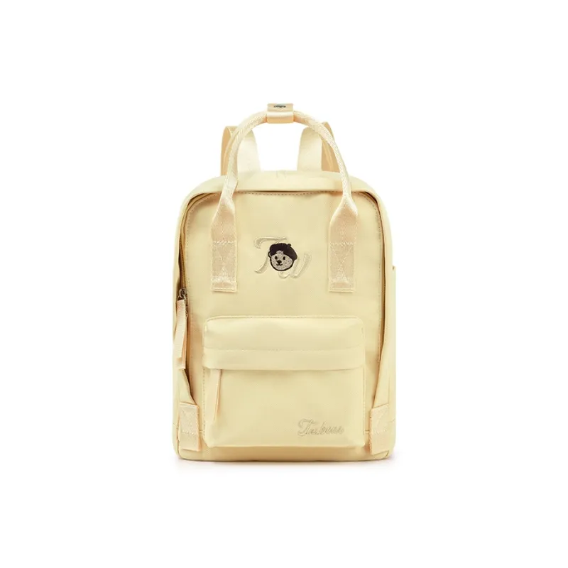 Teenie Weenie Fabric Backpack Unisex Cream Yellow/Sky Blue/Cherry Blossom Pink/Beige Apricot-0