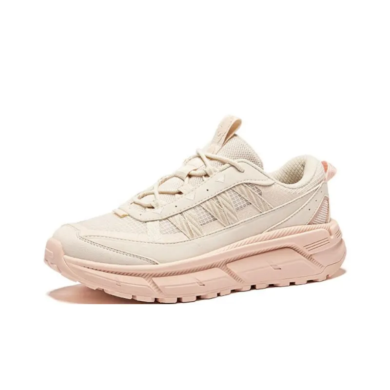 Erke Anti Slip And Wear Resistant Coverage Low Top Chunky Sneakers Women's Beige Pink-1