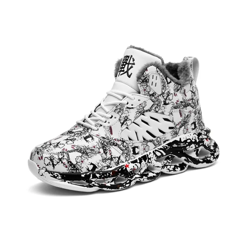 PNKE Anti-Slip And Wear-Resistant Lightweight Height Increasing Mid-Top Chunky Sneakers Men's-21