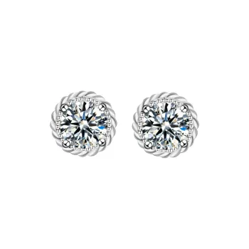 WUMZK 925 Sterling Silver Moissanite Stud Earrings Women's