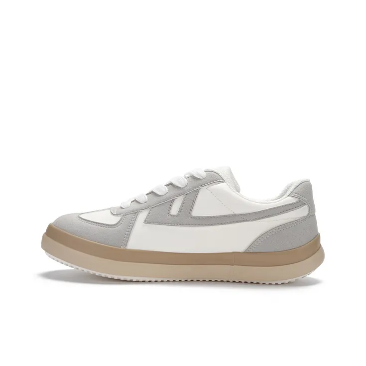 Warrior Cushioned Wear Resistant Lightweight Breathable Low Top German Army Trainers Skateboard Shoes Unisex White Gray-0