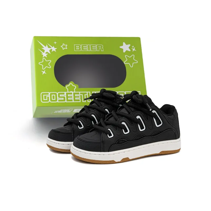 BEIER Youthful Revitalization Preppy Low Top Skateboard Shoes Unisex-5