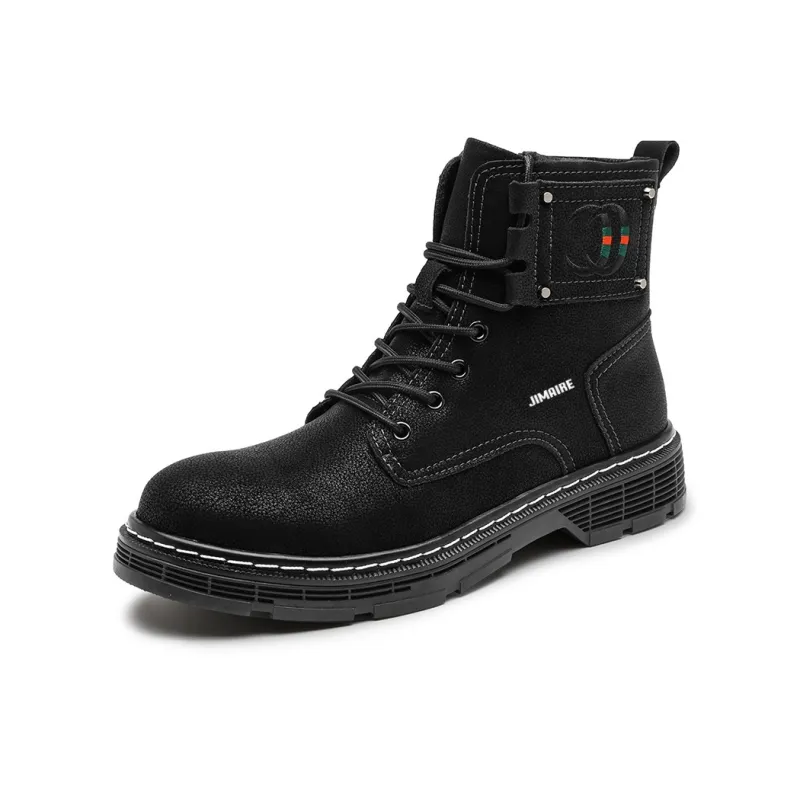King Jinmai Ankle Boots Short Martin Boot Men's Black-5