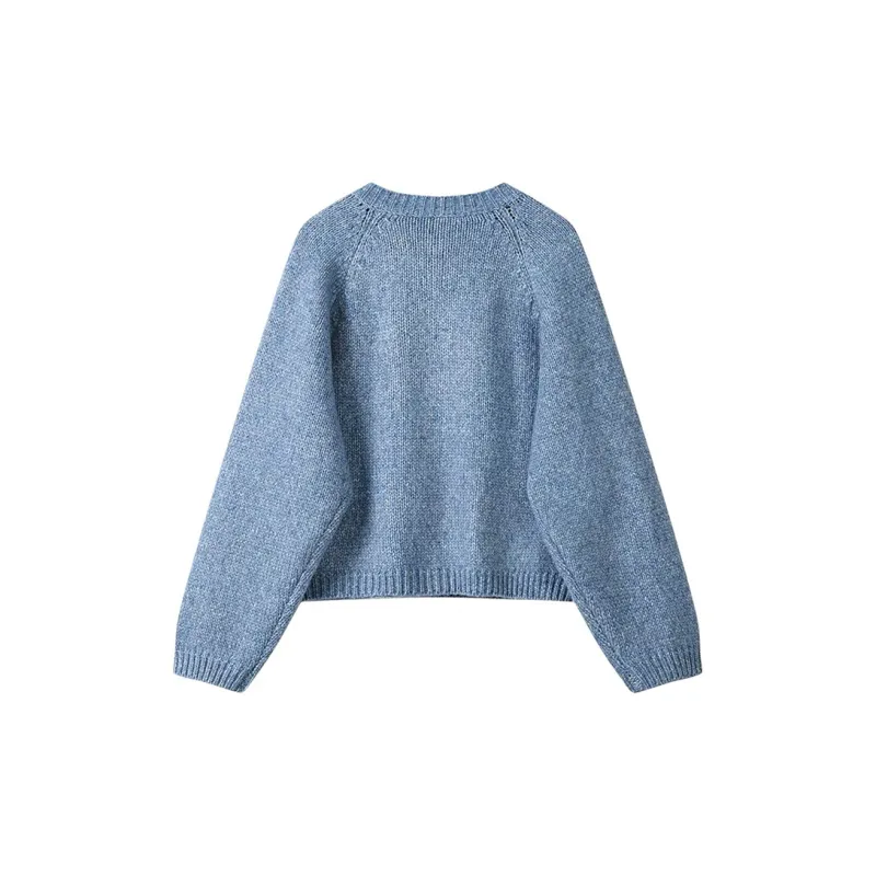 VICTORIA&VERA Knitwear For Fall And Winter Women's Haze Blue-1
