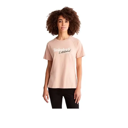 Timberland T-Shirts Women's Light Pink