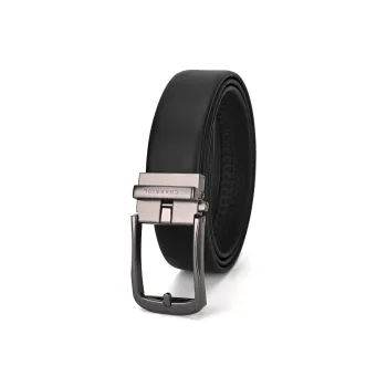 CHARRIOL Cow Leather Leather Belts Men's Black 3.5