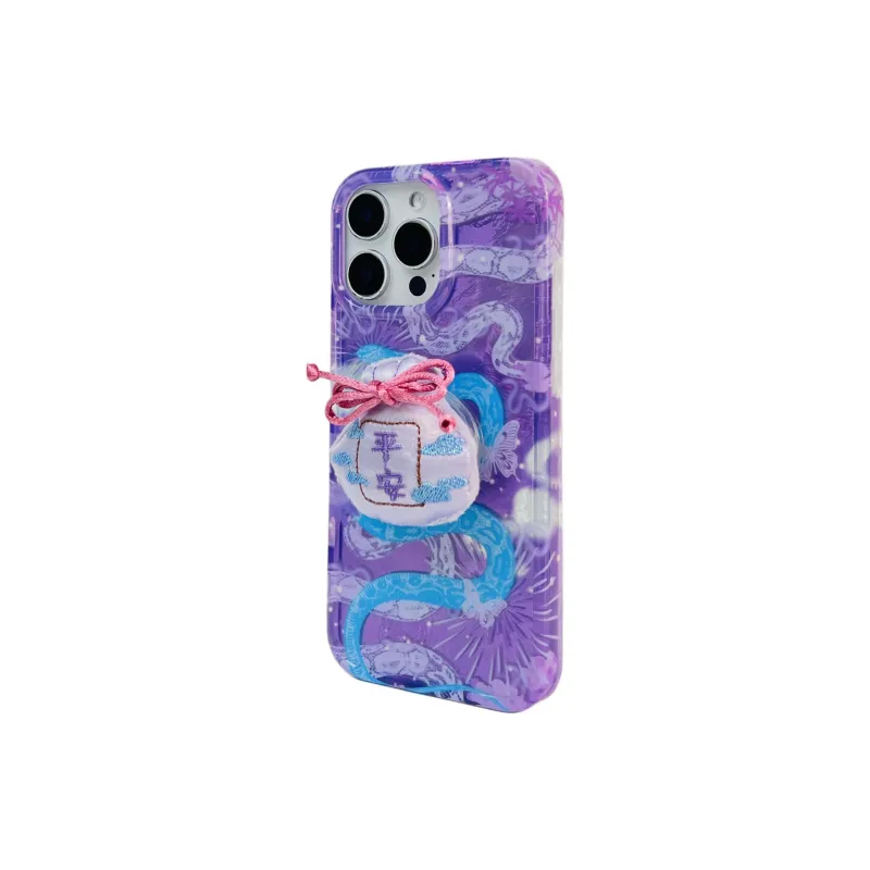 Wei Xin Acrylic Material Snake Year Charm Stand Phone Cases Compatible With IPhone 16/15 Pro Max/Apple 13/14 Pro/Max-34