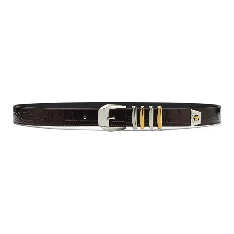 VERSACE Medusa Heritage Crocodile embossed Belt-0
