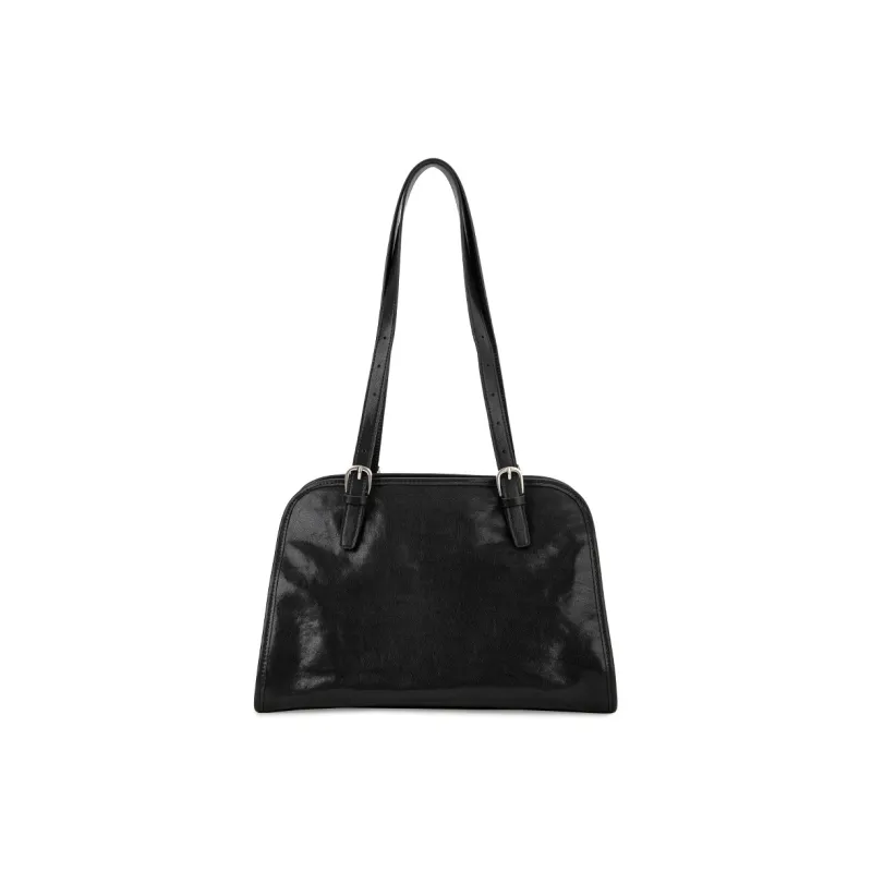 VENOF Top Grain Cow Leather Shoulder Bag Women's Vegetable Tanned Brown/Vegetable Tanned Black-11