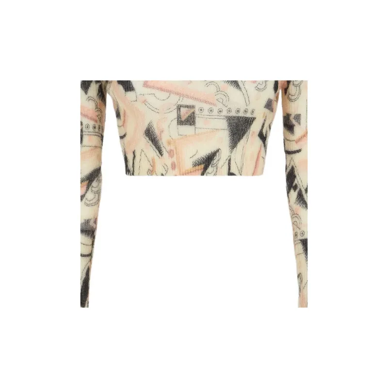 FENDI FW22 Slim Fit Sweater Women's Beige-4