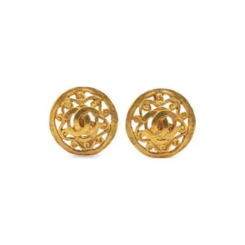 CHANEL 1995 Plated Cc Clip On Earrings Costume Earrings