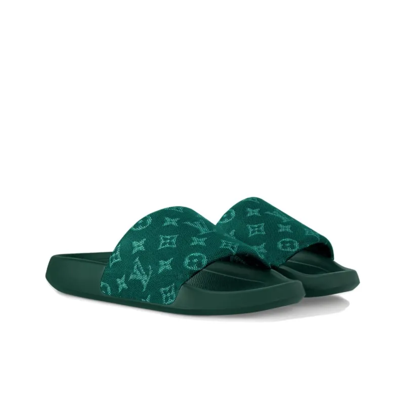LOUIS VUITTON Waterfront Slide Slippers Men's Green-2
