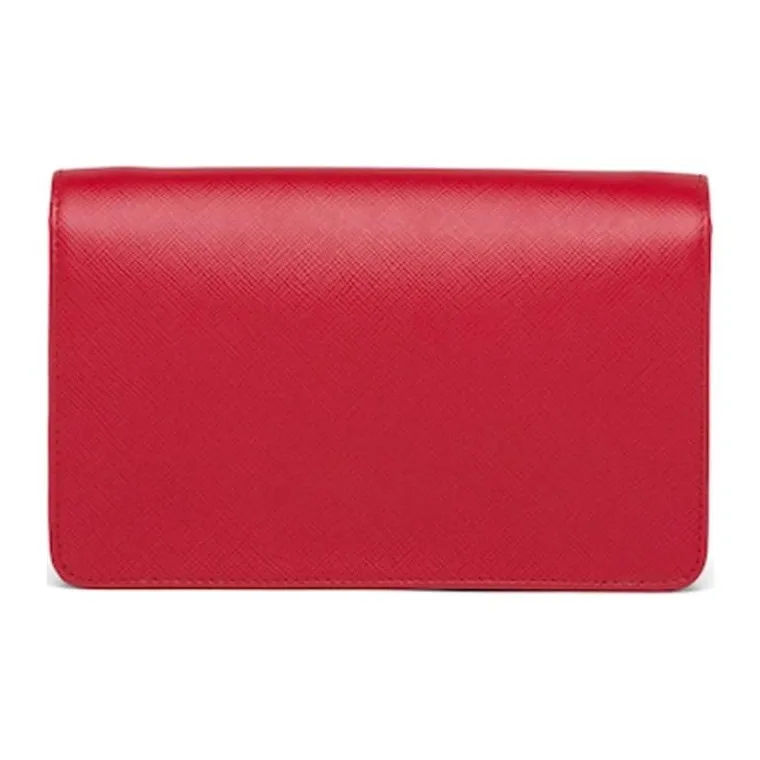 PRADA Saffiano Leather Shoulder Bag Mini Women's Red-2