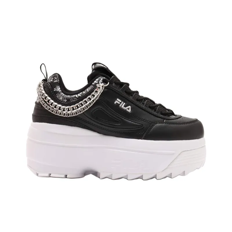 FILA Disruptor 2 Anti-Slip Wear-Resistant Low-Top Casual Shoes Women's Black White-1
