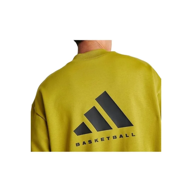 Adidas Basketball Crew Sweatshirt Sweatshirt Unisex Olive Green-4