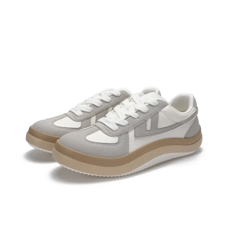 Warrior Cushioned Wear Resistant Lightweight Breathable Low Top German Army Trainers Skateboard Shoes Unisex White Gray-2