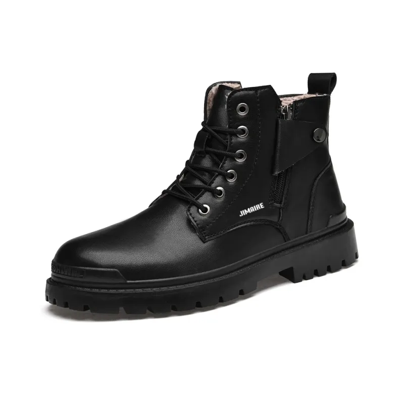 King Jinmai Ankle Length Martin Boot Men's Black-7