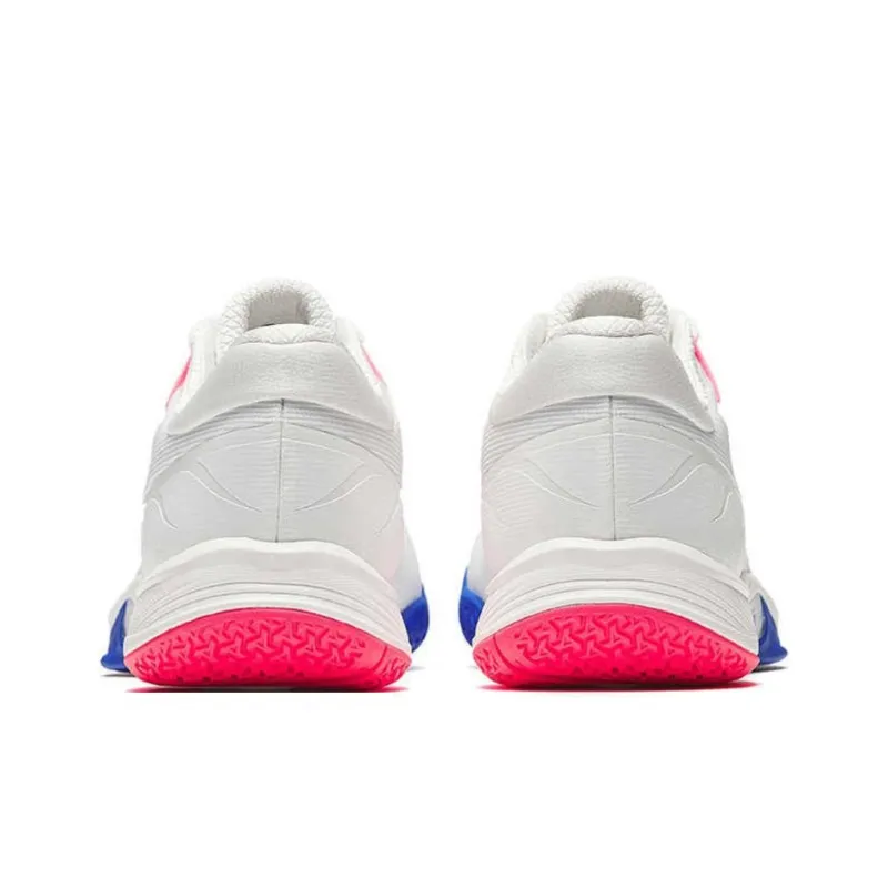 Anta Anti-Slip And Wear-Resistant Coverage Low-Top Badminton Shoes Unisex White Blue Pink-3