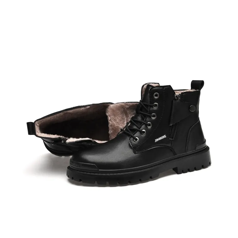 King Jinmai Ankle Length Martin Boot Men's Black-8