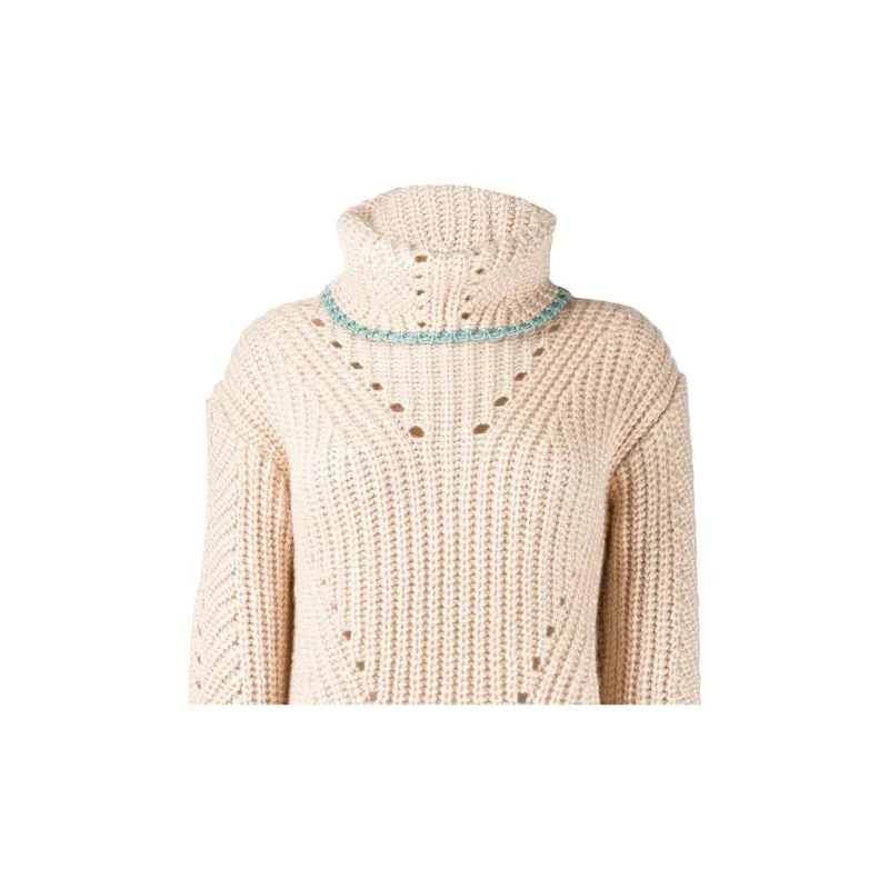 FENDI Cashmere Sweaters Women's Khaki-4