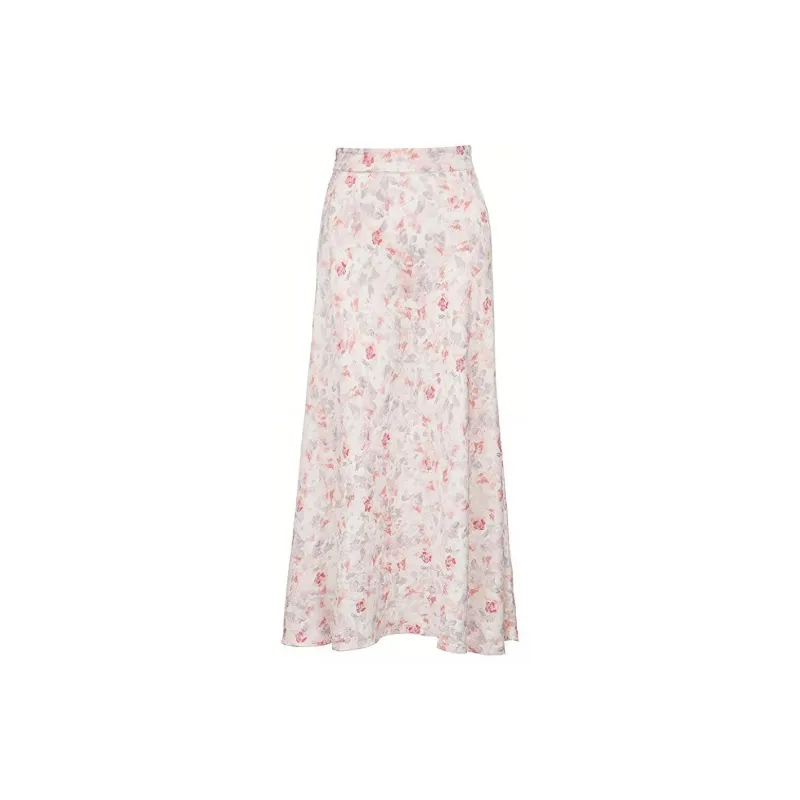 ONLY SS23 Casual Long Skirts Women's Watercolor Small Flower-1