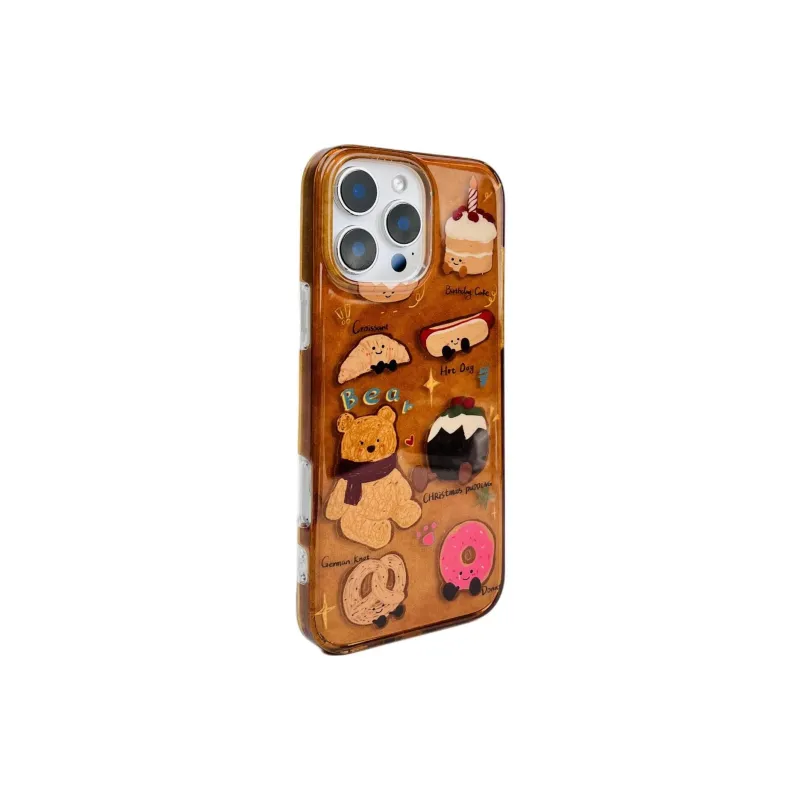 Sopi Acrylic Material Semi Transparent Brown Phone Cases Compatible With IPhone 16/15 Pro Max/Apple 13/14 Pro/Max-3
