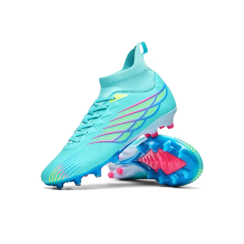 Kuding Non slip Support High Top Kids' Soccer Shoes Teenagers-7